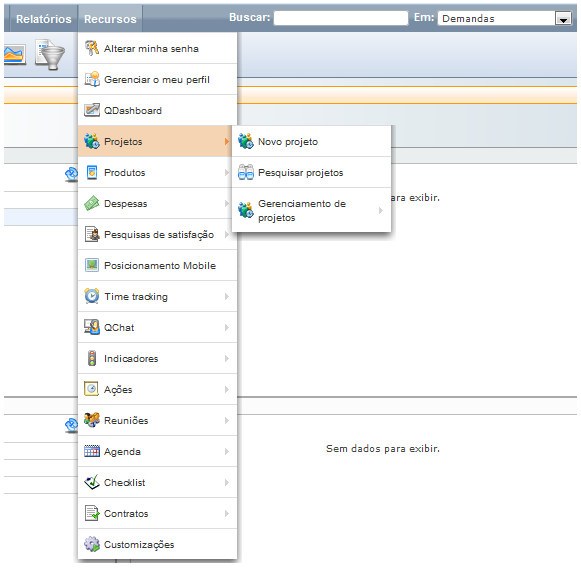 Controle de projetos para o Atendente 01