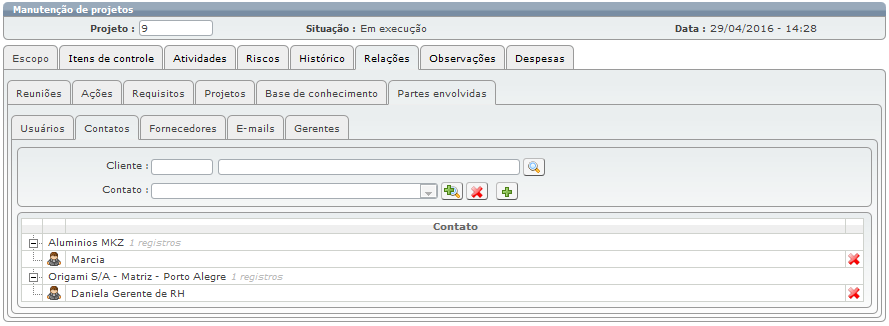 Projetos para o atendente 23c