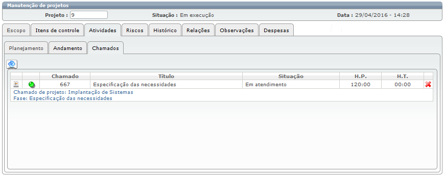 Projetos para o atendente 09