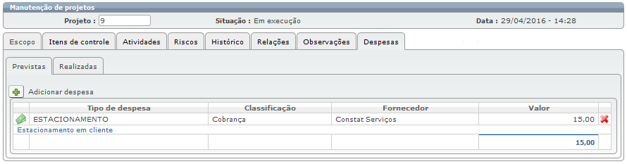 Projetos para o atendente 29c