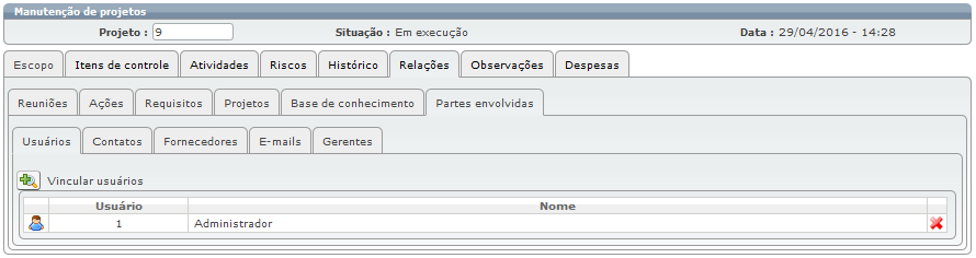 Projetos para o atendente 22c