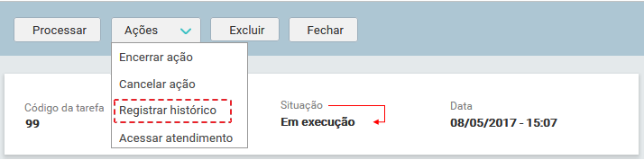 09. Tela_MENU_AÇÕES_ Em execução_REGISTRAR HISTÓRICO_FIG001
