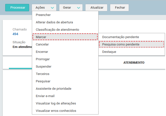 06. Tela_MENU_AÇÕES_ marcar_PESQUISA COMO PENDENTE_FIG004