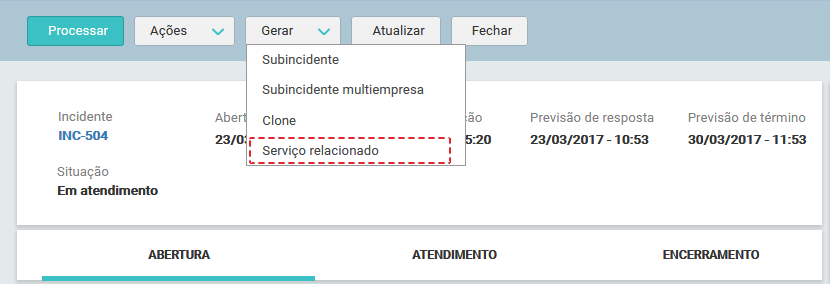 06. Tela_MENU_GERAR_ Serviço relacionado_Novo Incidente_FIG004