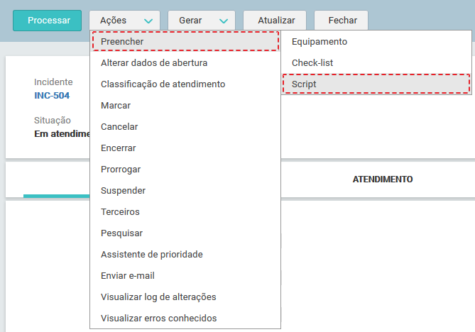 06. Tela_MENU_AÇÕES_ preencher_SCRIPT_Novo incidente_FIG0001