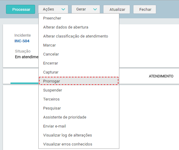 06. Tela_MENU_AÇÕES_ PRORROGAR_Novo Incidente_FIG00009