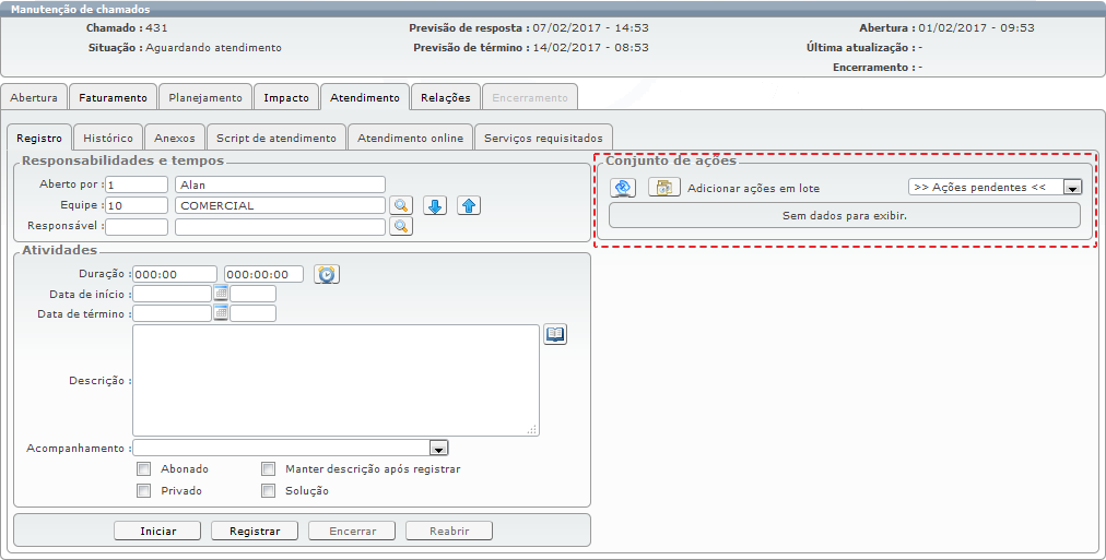 00. Requisições de Serviço_Não parametrizado Ocultar Conjunto de açoes