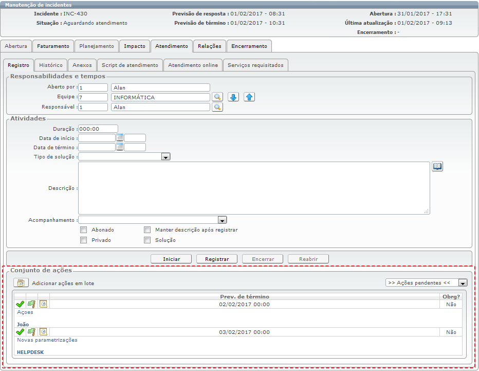 00.Incidentes_Parametrização_Ocultar área de conjunto de ações nos atendimentos_Com açoes Vinculadas_Fig 000